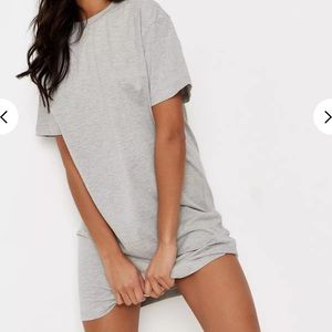 MISSGUIDED Basic Grey T Shirt Dress
